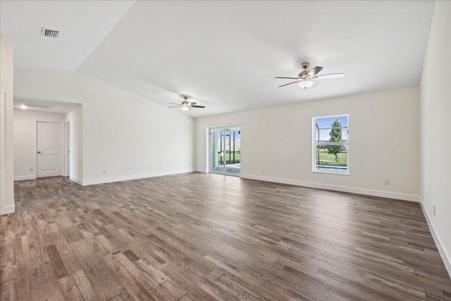 Representative unfurnished interior of a home built from the The Tidewater by Sunlife Homes LLC in Cape Coral, Cape Coral (Image 12). Representative unfurnished interior of a home built from the The Tidewater by Sunlife Homes LLC in Cape Coral, Cape Coral (Image 12).