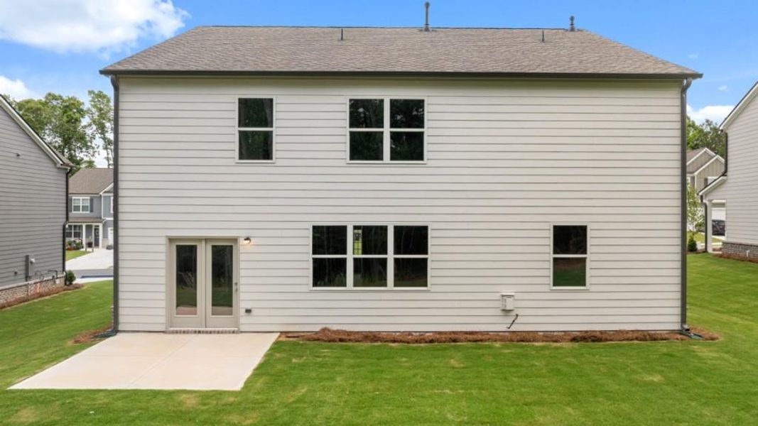 Exterior details and patio area of a home in Parkside at Carter Grove, Cartersville (Image 3).