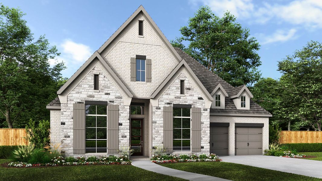 Representative exterior photo of a completed home built from the 585A by Britton Homes in The Tribute, The Colony, TX (Image 9). Representative exterior photo of a completed home built from the 585A by Britton Homes in The Tribute, The Colony, TX (Image 9).