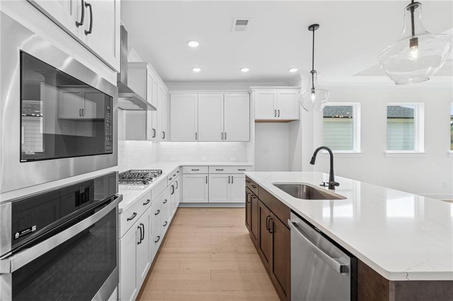 Furnished interior view inside a new home in Crescent Pointe at Great Sky, Canton (Image 4). Furnished interior view inside a new home in Crescent Pointe at Great Sky, Canton (Image 4).