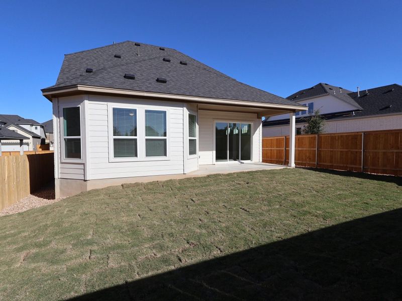 Exterior details and patio area of a home in Cedar Brook, Leander (Image 14).
