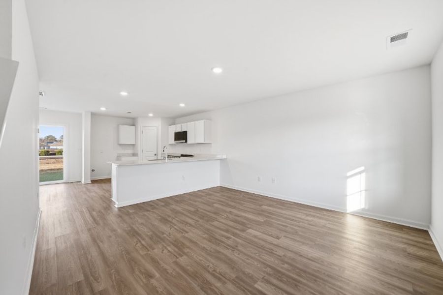 A large empty room. A large empty room.