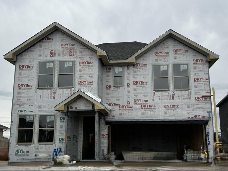 In-progress construction of a new home in Berry Creek Highlands, Georgetown, TX (Image 3).