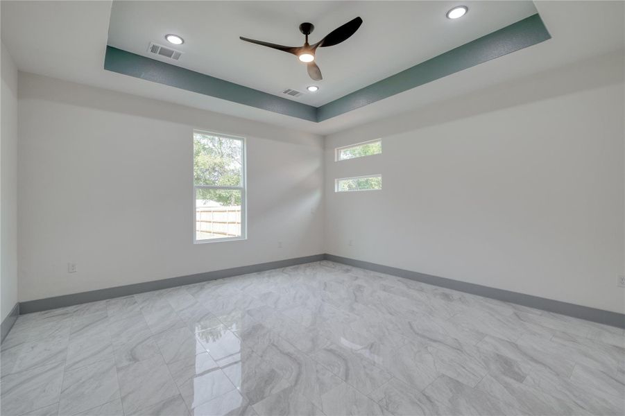 Primary bedroom accents match cupboards and accents around the house Primary bedroom accents match cupboards and accents around the house