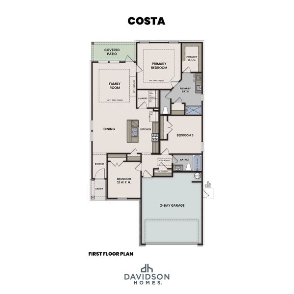 2D floor plan layout for the The Costa by Davidson Homes LLC in Sunterra, Katy, TX (Image 4). 2D floor plan layout for the The Costa by Davidson Homes LLC in Sunterra, Katy, TX (Image 4).