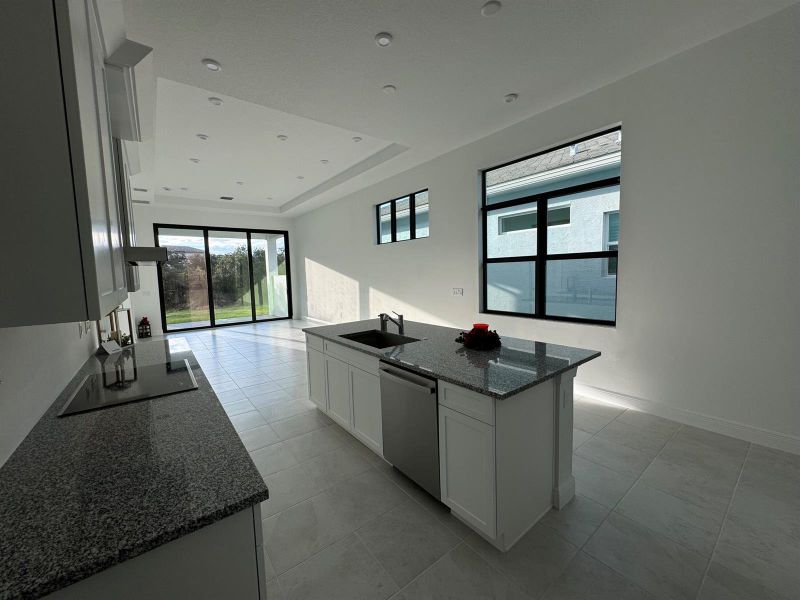 kitchen and living room