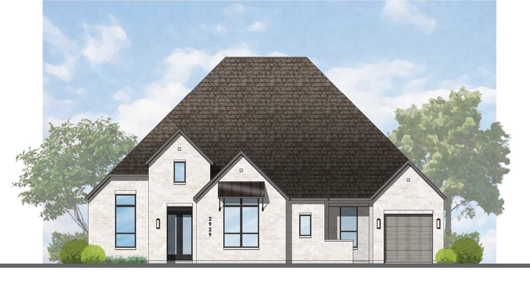 Representative rendering of the exterior for the 282 Plan by Highland Homes (Image 4). Representative rendering of the exterior for the 282 Plan by Highland Homes (Image 4).