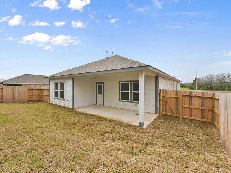 Exterior details and patio area of a home in Windmill Estates, Magnolia (Image 20). Exterior details and patio area of a home in Windmill Estates, Magnolia (Image 20).