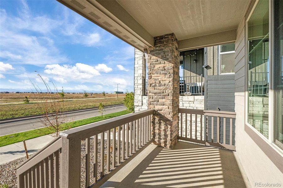 Exterior details and patio area of a home in Painted Prairie, Aurora (Image 22). Exterior details and patio area of a home in Painted Prairie, Aurora (Image 22).