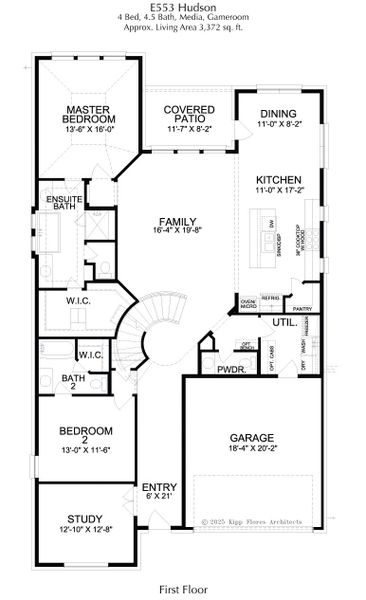 2D floor plan layout for the Hudson by Landon Homes in East Village - Classic Series, Frisco, TX (Image 27).