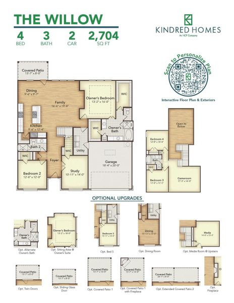 2D floor plan layout for the Willow by Kindred Homes in Kentsdale Farms, DeSoto, TX (Image 3). 2D floor plan layout for the Willow by Kindred Homes in Kentsdale Farms, DeSoto, TX (Image 3).