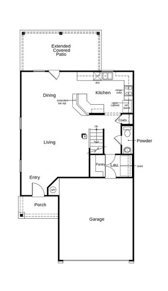 2D floor plan layout of this home in Creekside at Estancia, Austin, TX (Image 3).