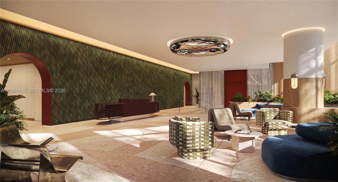 Furnished interior view inside a new home in , Miami (Image 9).