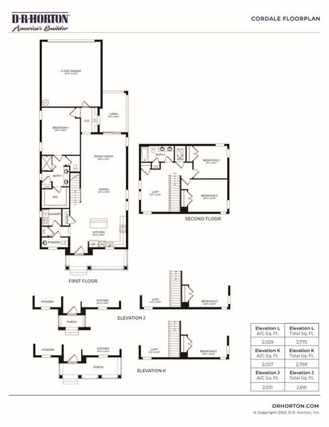 2D floor plan layout of this home in Waterleigh, Winter Garden, FL (Image 2).