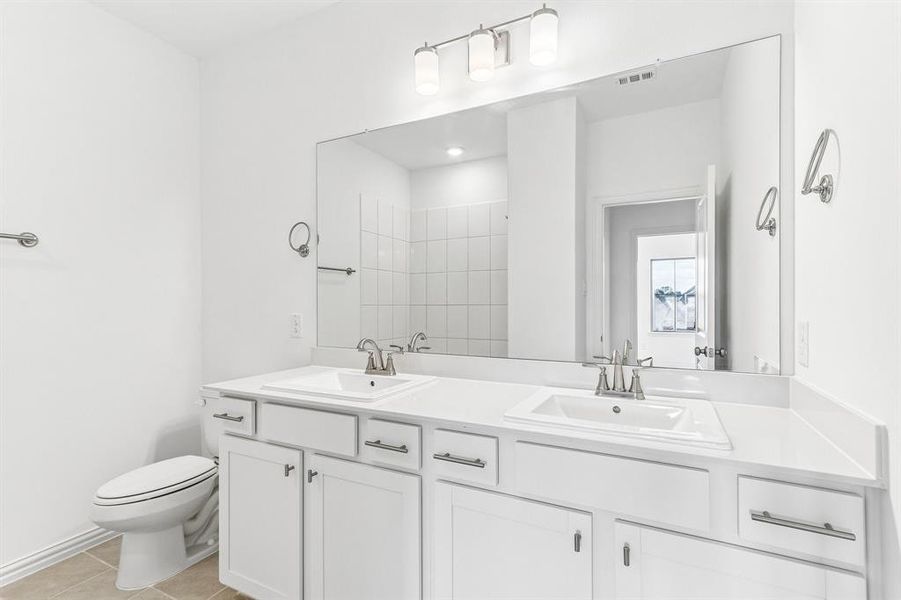 Guests will feel right at home in this beautifully finished guest bath. Guests will feel right at home in this beautifully finished guest bath.