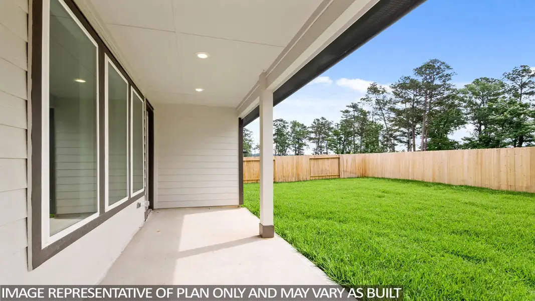 Exterior details and patio area of a home in Mill Creek Estates, Magnolia (Image 2). Exterior details and patio area of a home in Mill Creek Estates, Magnolia (Image 2).