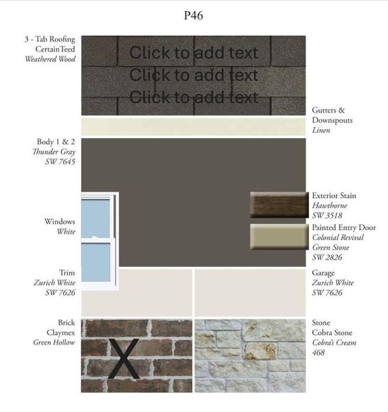 Sample of building materials used in homes in Lariat, Liberty Hill (Image 7).