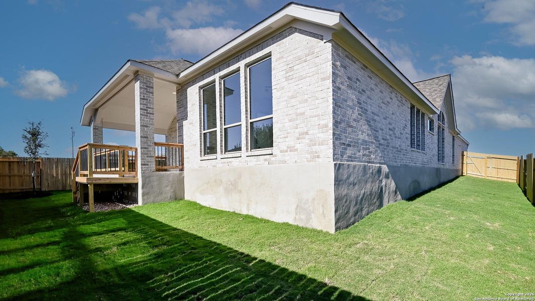 Exterior details and patio area of a home in Cibolo Valley Heights 65', Cibolo (Image 23).