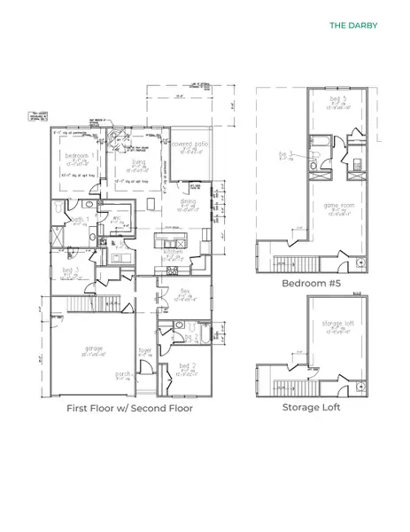 2D floor plan layout for the DARBY-EXP by D.R. Horton in Carolina Groves, Moncks Corner, SC (Image 3).