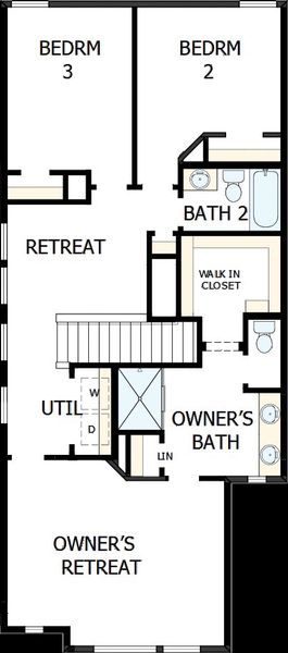 2D floor plan layout of this home in The Twilight at Goodnight Ranch, Austin, TX (Image 2).