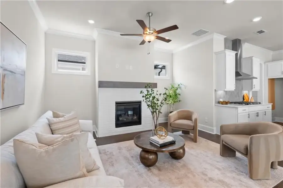 Furnished interior view inside a new home in The Villas at Aberdeen, Hoschton (Image 15). Furnished interior view inside a new home in The Villas at Aberdeen, Hoschton (Image 15).
