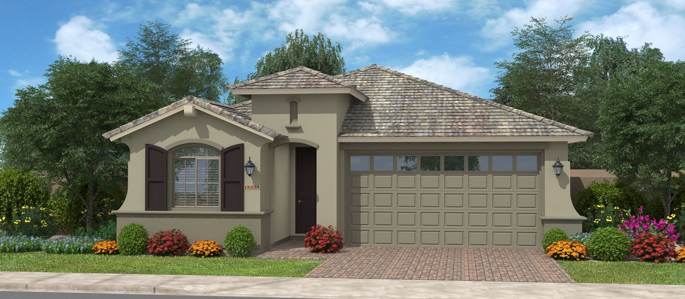 Representative exterior photo of a completed home built from the Fairwinds by Fulton Homes in Calistoga at Promenade, San Tan Valley, AZ (Image 4).