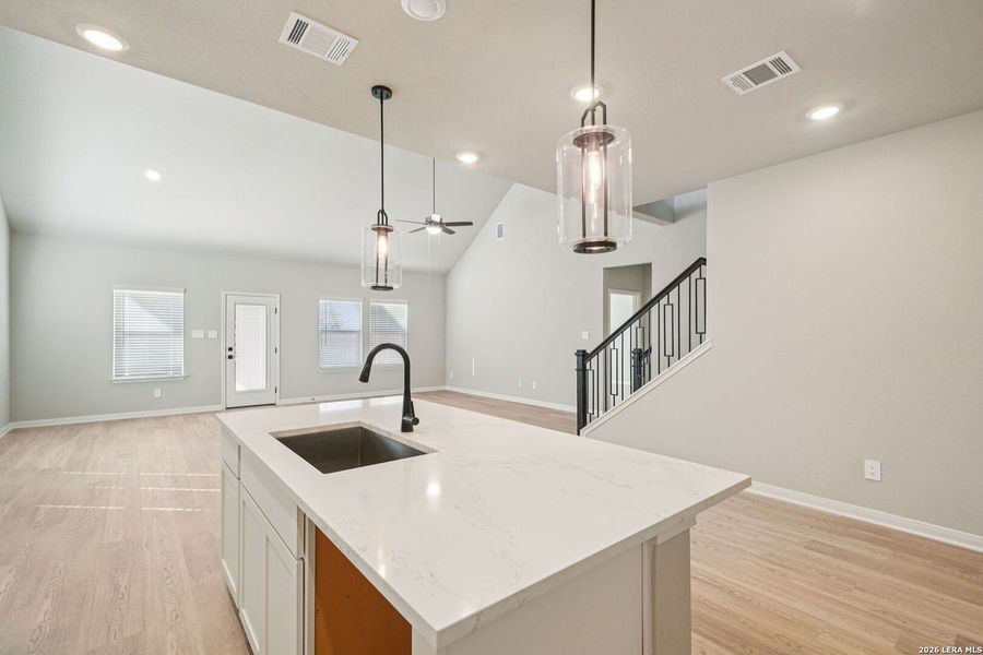 Furnished interior view inside a new home in Estancia Ranch - Classic Series, San Antonio (Image 8).