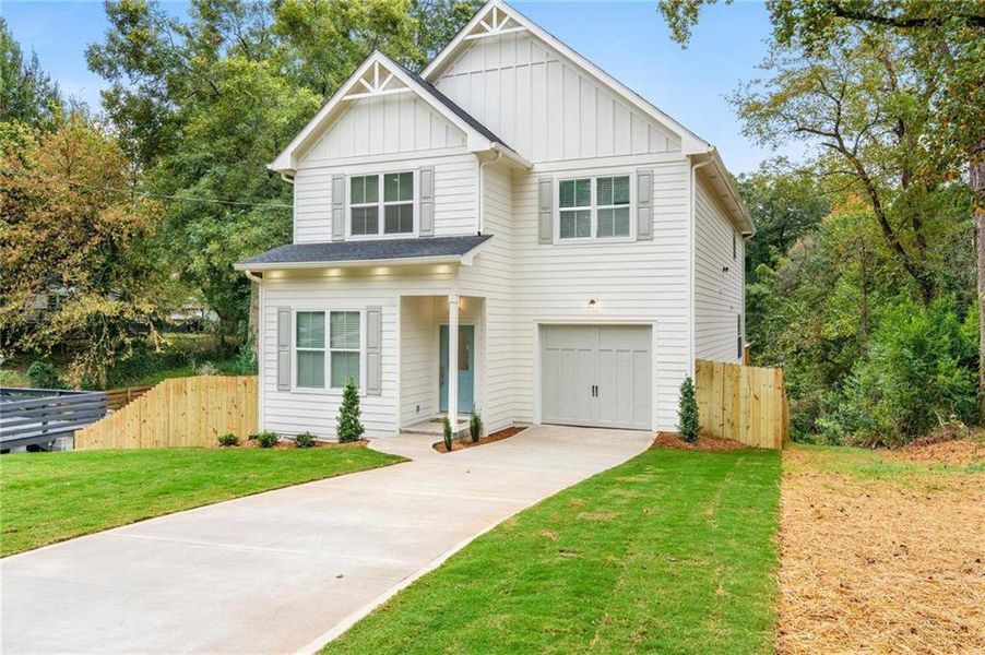 Front exterior of a new home in , Atlanta, GA, highlighting curb appeal (Image 1). Front exterior of a new home in , Atlanta, GA, highlighting curb appeal (Image 1).