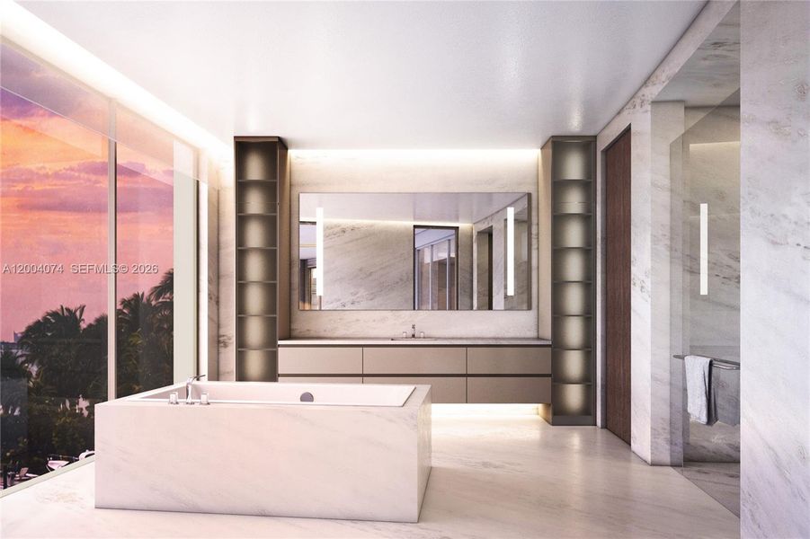 Furnished interior view inside a new home in , Miami Beach (Image 6). Furnished interior view inside a new home in , Miami Beach (Image 6).