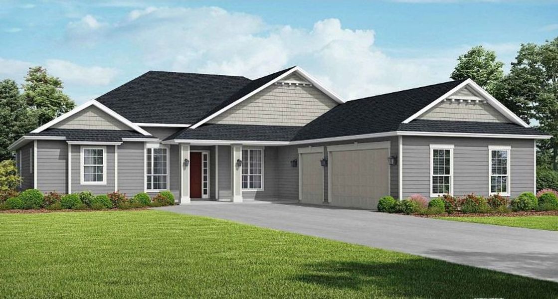 Representative exterior photo of a completed home built from the Rosewood by SEDA New Homes in Sandy Bluff, Yulee, FL (Image 2).