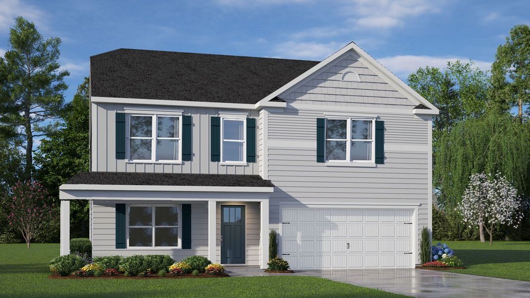 Representative exterior photo of a completed home built from the WILMINGTON by D.R. Horton in Anderson Farm, Wendell, NC (Image 1).