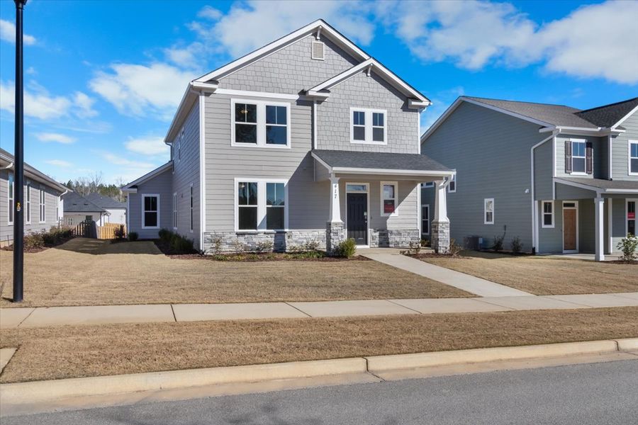 Front exterior of a new home in Tillery Park, Grovetown, GA, highlighting curb appeal (Image 18).