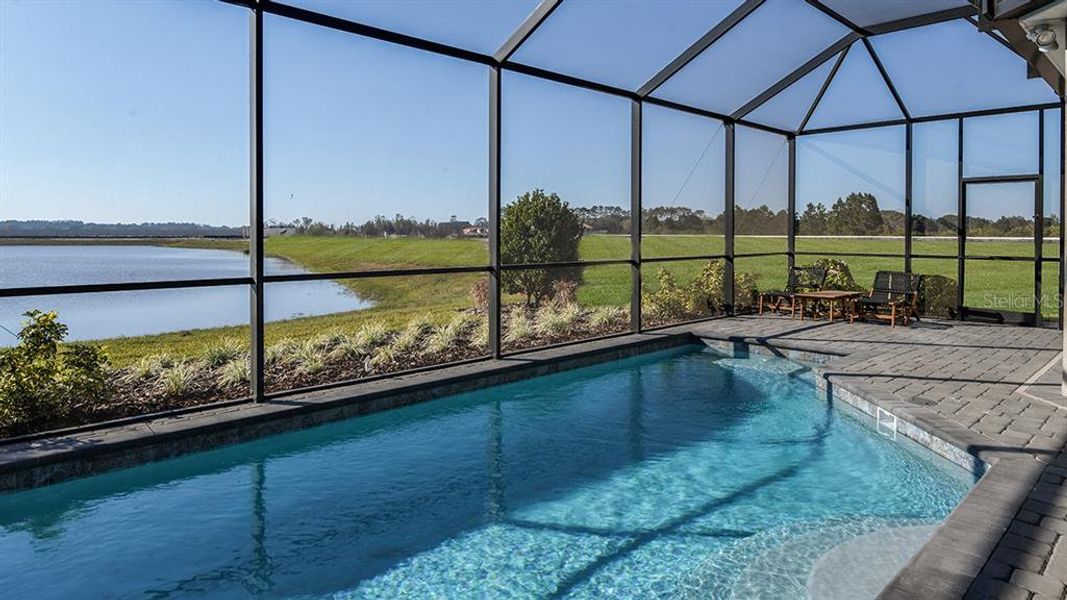 Exterior details and patio area of a home in Esplanade at Center Lake Ranch, St. Cloud (Image 3).