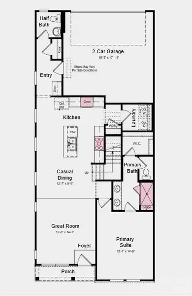 Additional Highlights Include: Ledge at primary shower, laminate flooring extension at 1st floor, trash roll out, upgraded cabinet hardware, quick tread and painted risers at 1st to 2nd floor, and upgraded vent microwave hood.