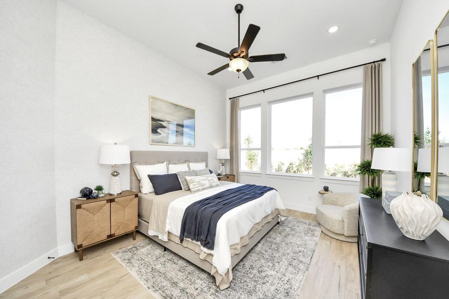 Furnished interior view inside a new home in Meridiana Courtyard Collection, Manvel (Image 18). Furnished interior view inside a new home in Meridiana Courtyard Collection, Manvel (Image 18).