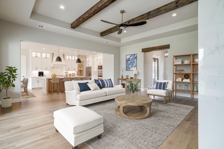 Representative furnished interior of a home built from the The Beaumont by Kenmark Homes in Cotten Creek, Azle (Image 6). Representative furnished interior of a home built from the The Beaumont by Kenmark Homes in Cotten Creek, Azle (Image 6).