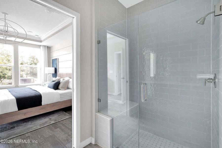 Furnished interior view inside a new home in Del Webb Wildlight, Yulee (Image 15).