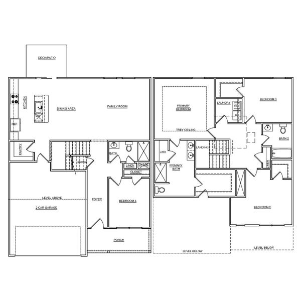 2D floor plan layout for the Myrtle A by McGuinn Homes in Willow Lake, Blythewood, SC (Image 5).