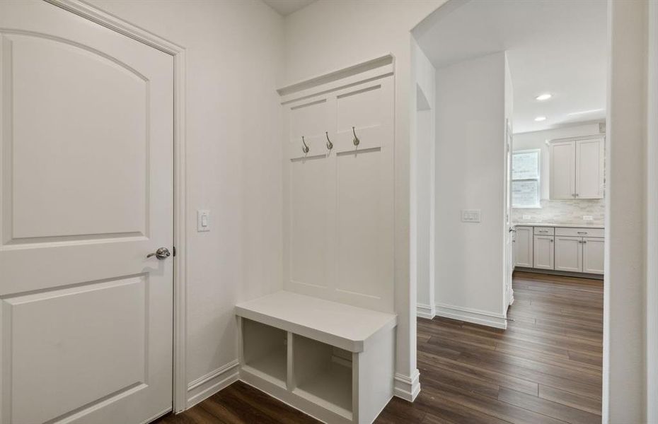 Ample storage in mud room *real home pictured