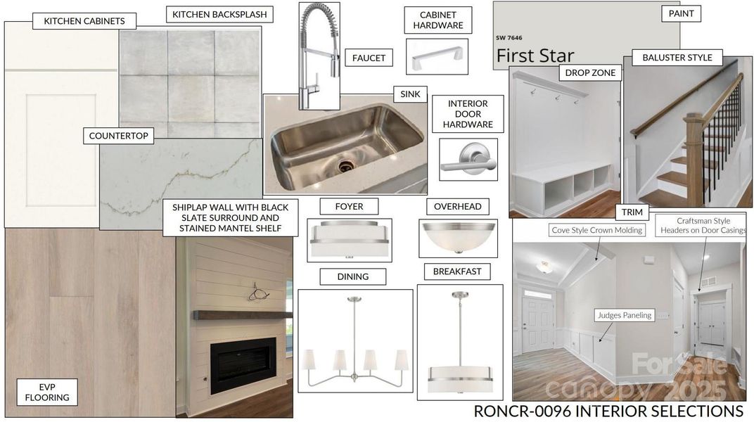 Representation of Homesite 96 design selections