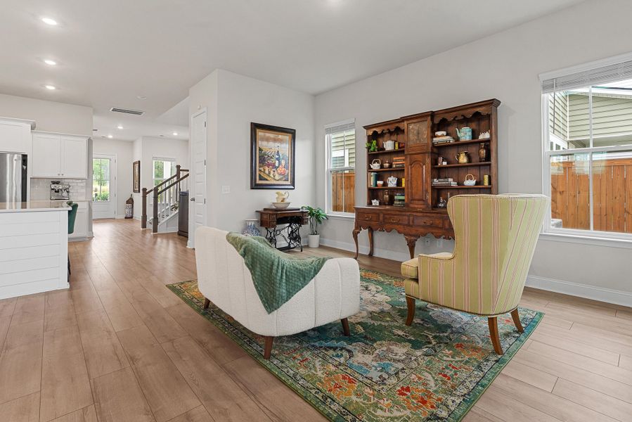 Furnished interior view inside a new home in Sweetgrass at Summers Corner, Summerville (Image 15). Furnished interior view inside a new home in Sweetgrass at Summers Corner, Summerville (Image 15).