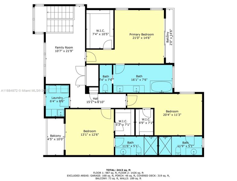 2D floor plan layout of this home in , Miami, FL (Image 3).