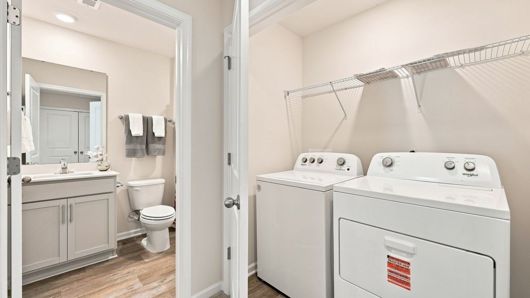 Furnished interior view inside a new home in The Townes at Hunter Hill, Rocky Mount (Image 27).