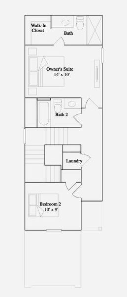 2D floor plan layout of this home in Villages of Greystone, Conroe, TX (Image 2).