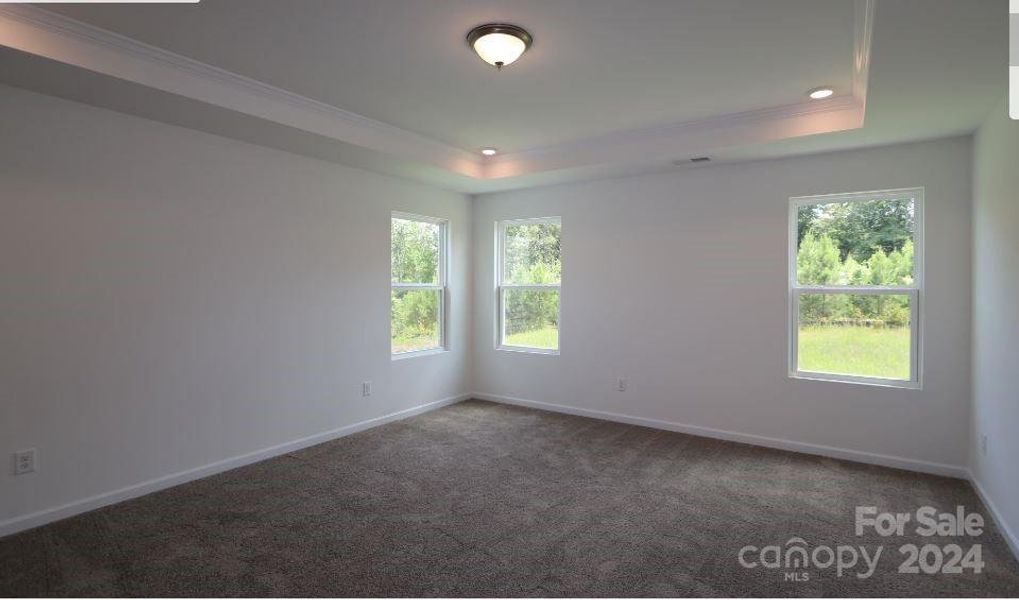 Owners Bedroom with tray ceiling and LED lighting