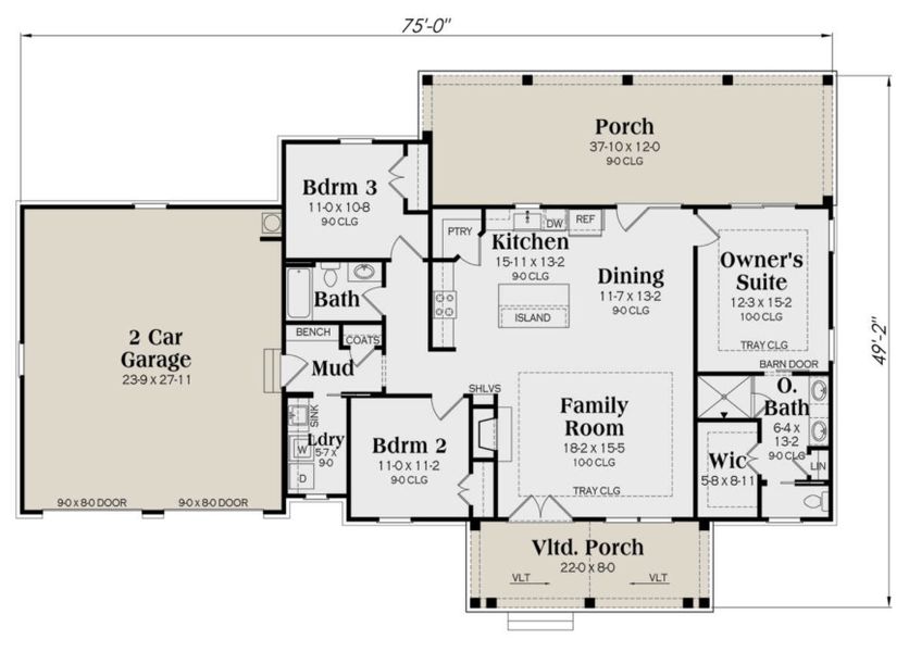 2D floor plan layout for the Otto by Zeal Home Builders in Echo Grove, Poolville, TX (Image 3).