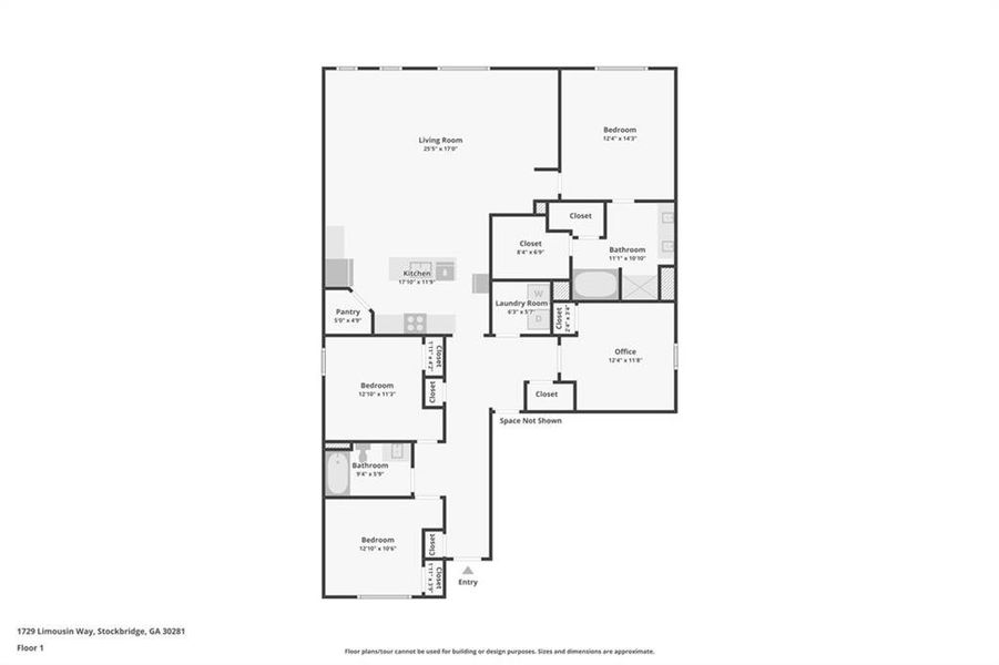 2D floor plan layout of this home in Broder Farm, Stockbridge, GA (Image 4).