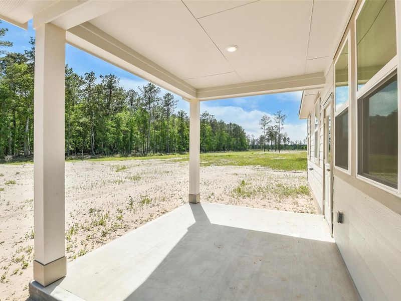 Exterior details and patio area of a home in Spring Branch Crossing, Conroe (Image 4).