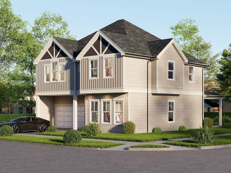 Experience modern luxury and effortless living in the heart of Spring Branch with the stunning ROCbridge — where bold design meets timeless comfort. Image depicts artist's rendering. Colors and selections my vary from the final product. See New Home Consultant for details.