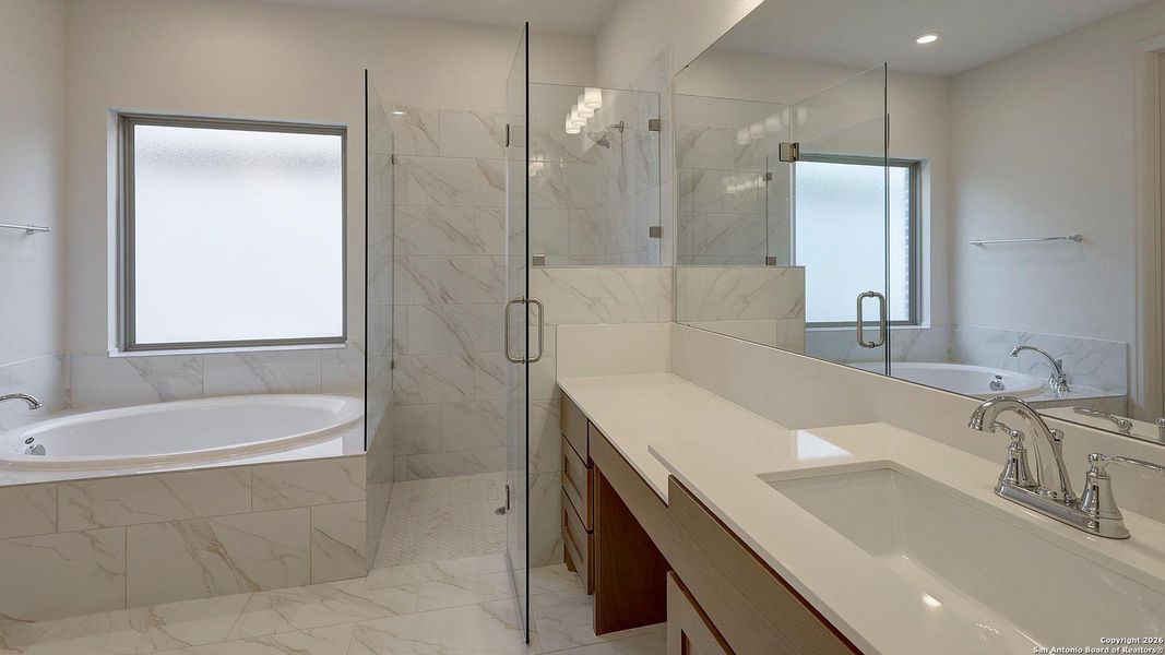 Furnished interior view inside a new home in Ladera 45', San Antonio (Image 10).